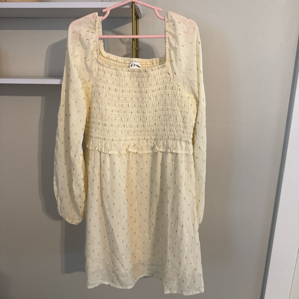 Art Class Cream Kids Casual Dress